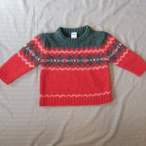 Old Navy Toddlers, Red & Green Winter Snowflake Sweater  Size 2T
